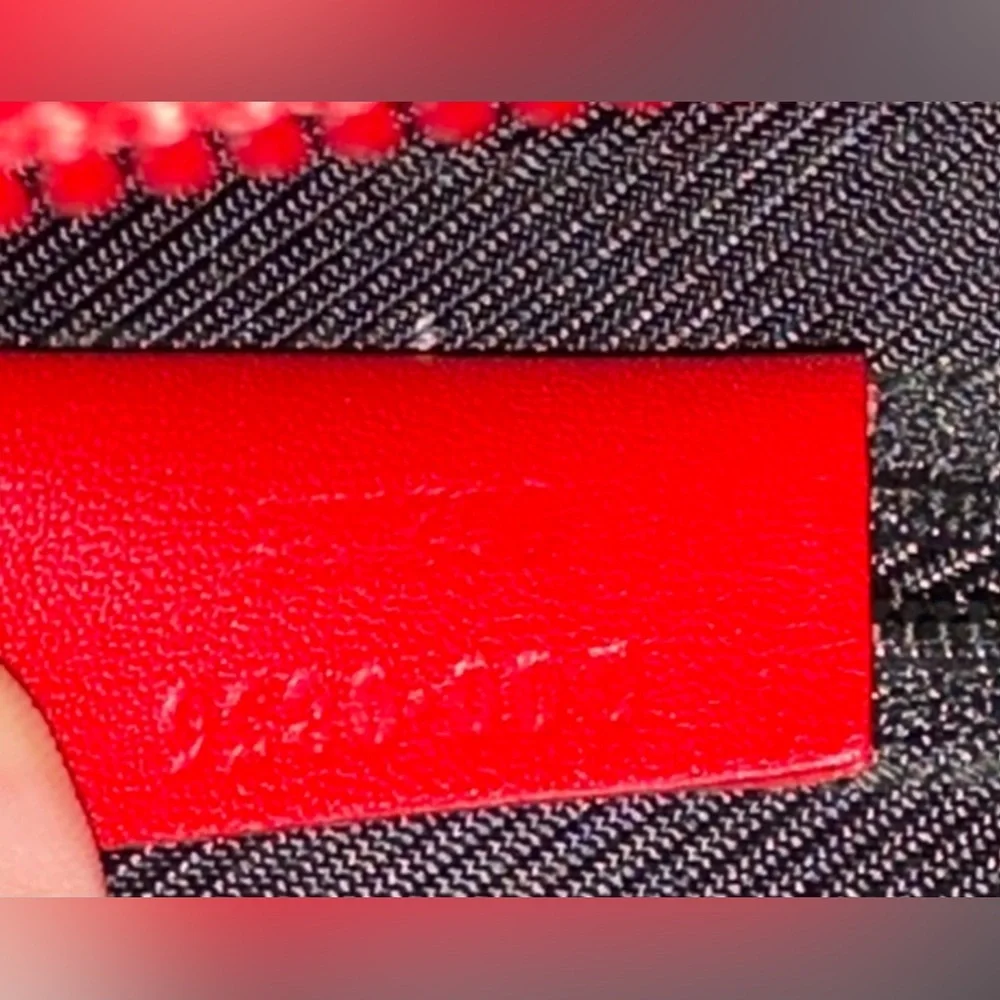 6 HOUR SALE -GUCCI MONOGRAM CANVAS MINI BAG W Red LEATHER DUAL HANDLES - Picture 14 of 15